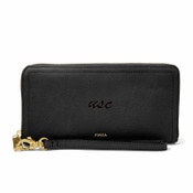 USC Trojans Fossil Black Script Logan Zip Around Clutch